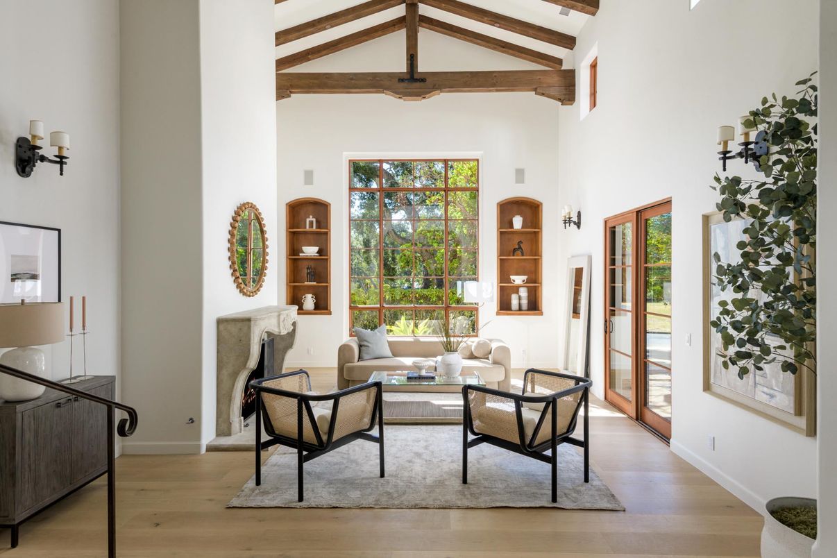 Interior, Living room, Wooden Beams, Wood Texture Flooring