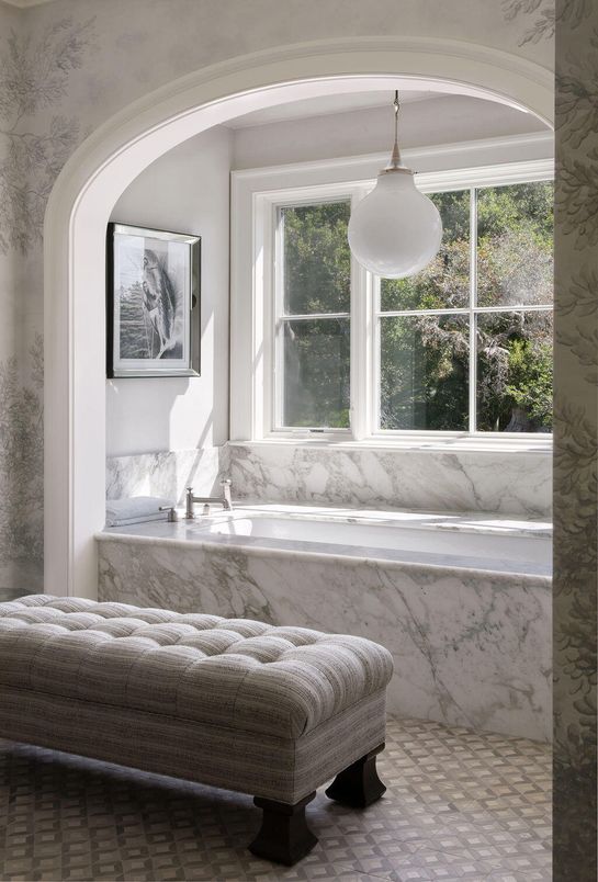 Bathroom, Interior, Marble Walls, Pendant Lights
