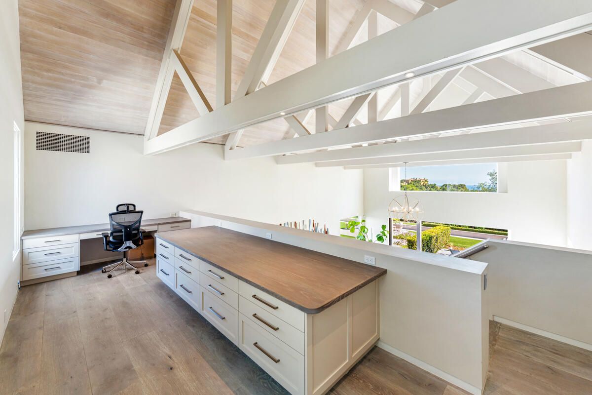 Home Office, Interior, Wooden Ceilings, Wood Texture Flooring