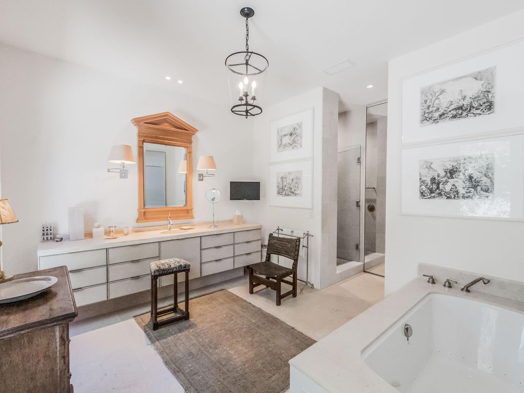 Bathroom, Dual Sink Vanities, Interior, Pendant Lights, Recessed Lighting