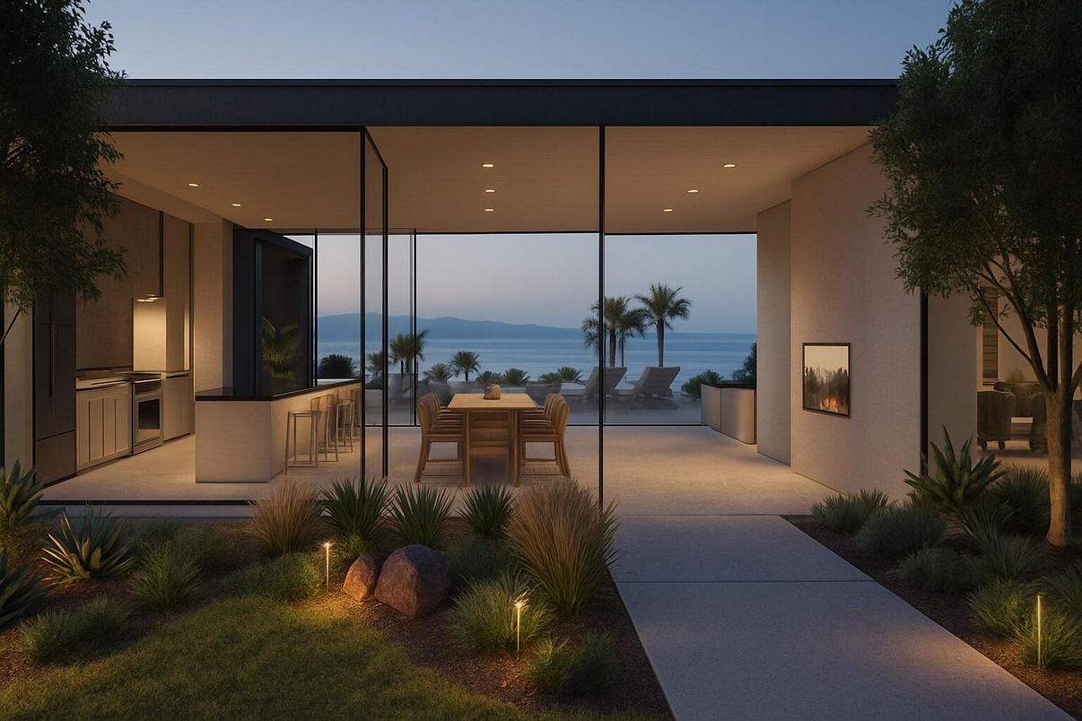 Exterior, Fireplace, Water