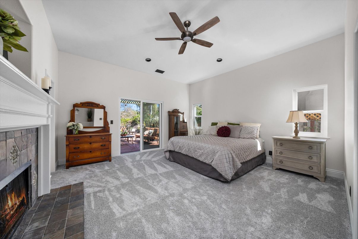 Bedroom, Fireplace, Interior, Recessed Lighting