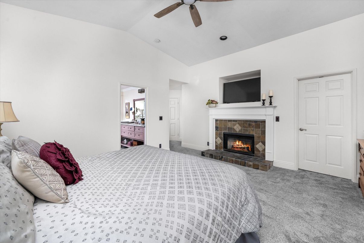 Bedroom, Fireplace, Interior