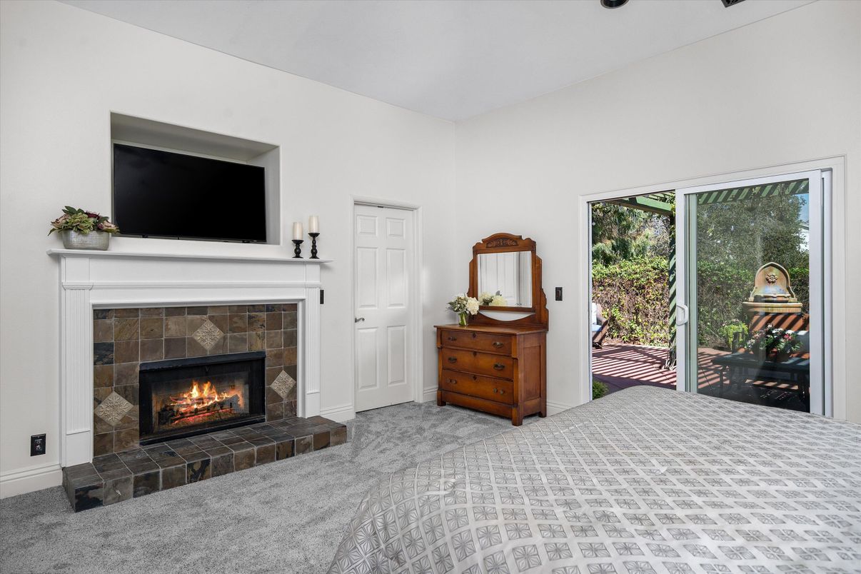 Bedroom, Fireplace, Interior