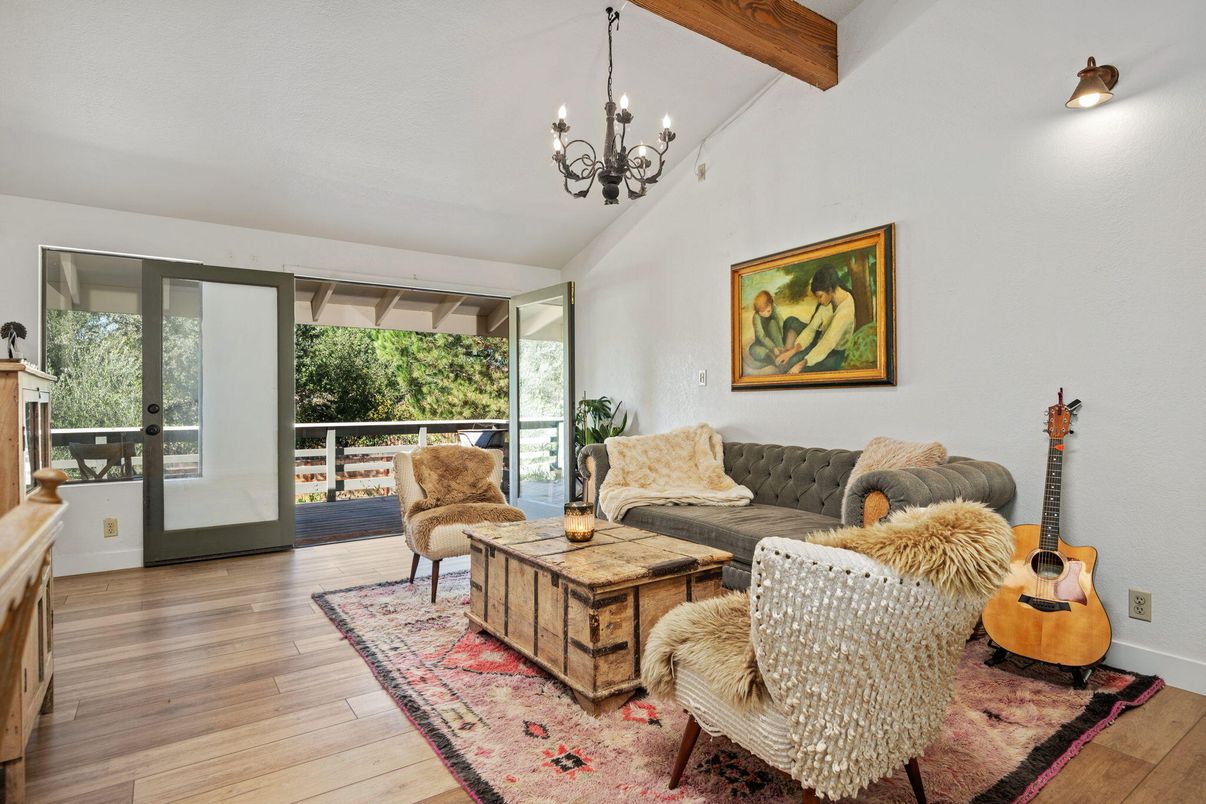 Chandelier, Interior, Living room, Wooden Beams, Wood Texture Flooring