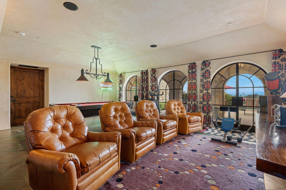 Billiard Table, Home Theatre Room, Game Room, Interior, Pendant Lights, Recessed Lighting