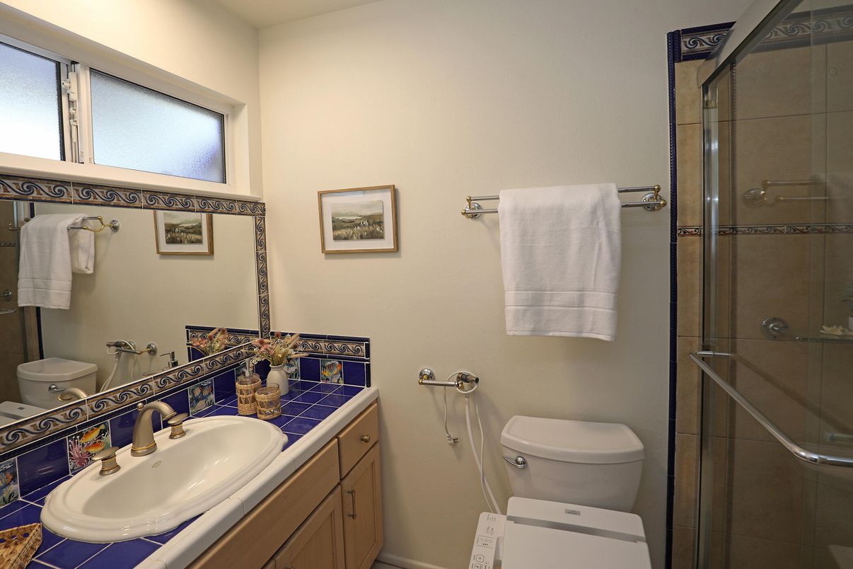 Bathroom, Glass Shower, Interior, Tile Countertops