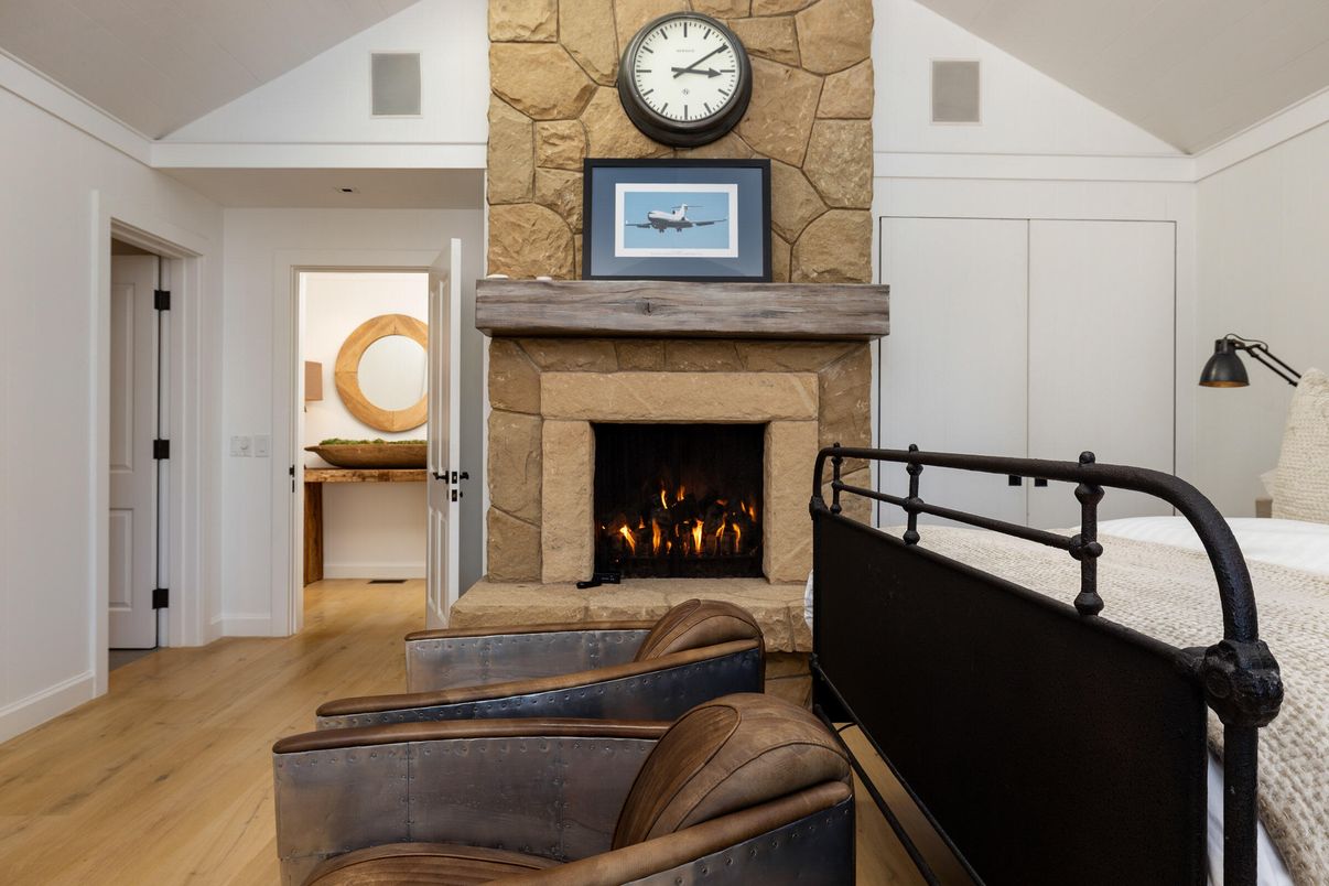 Fireplace, Interior, Stone Walls, Wood Texture Flooring