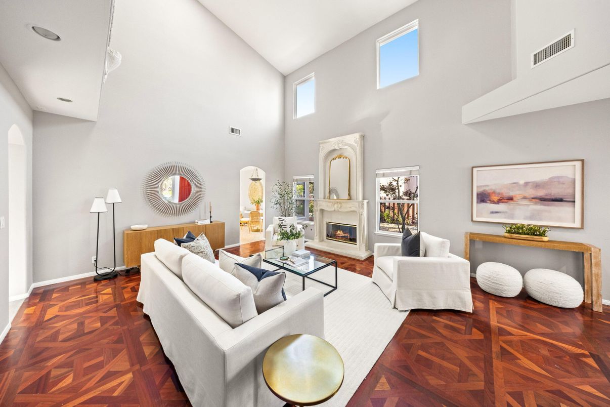 Fireplace, Interior, Living room, Wood Texture Flooring