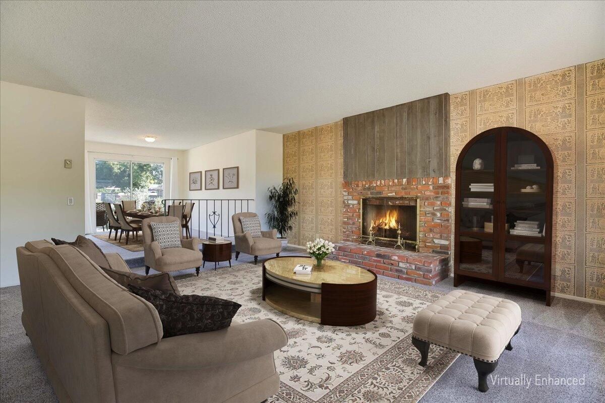 Dining room, Fireplace, Interior, Living room