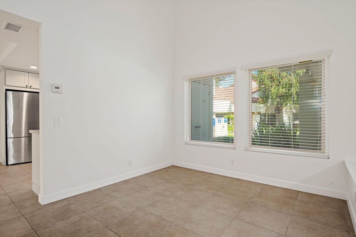 Empty room, Interior, Kitchen, Recessed Lighting, Stainless Steel Appliances