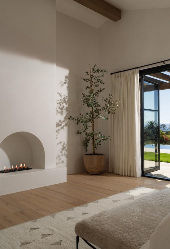 Fireplace, Interior, Wooden Beams, Wood Texture Flooring
