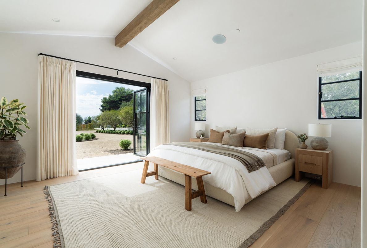 Bedroom, Interior, Wooden Beams, Wood Texture Flooring