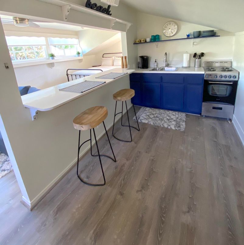 Interior, Kitchen, Stainless Steel Appliances, Wood Texture Flooring