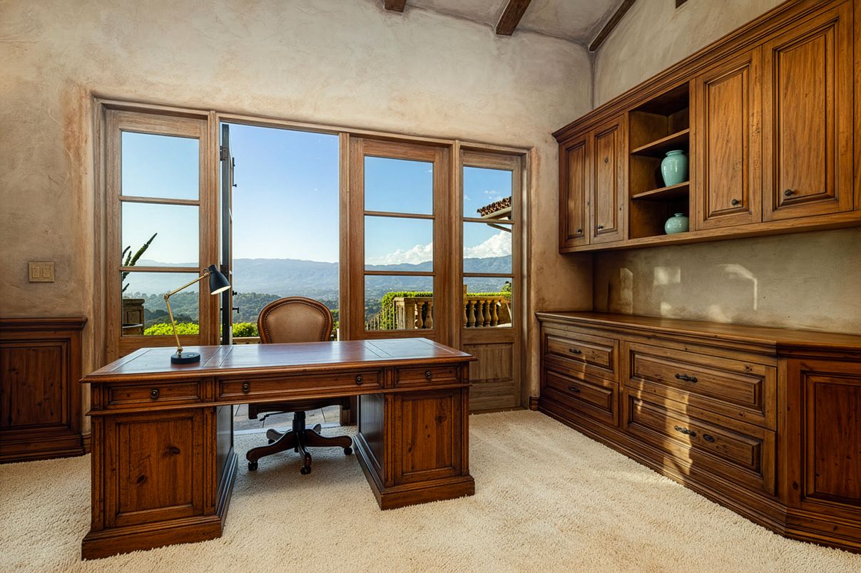 Home Office, Interior, Wooden Beams