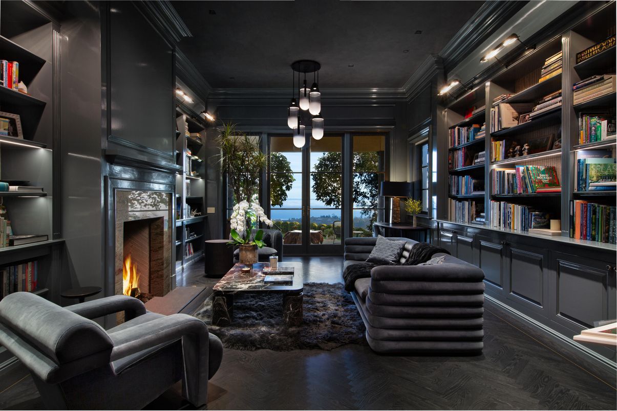 Fireplace, Interior, Living room, Pendant Lights, Recessed Lighting