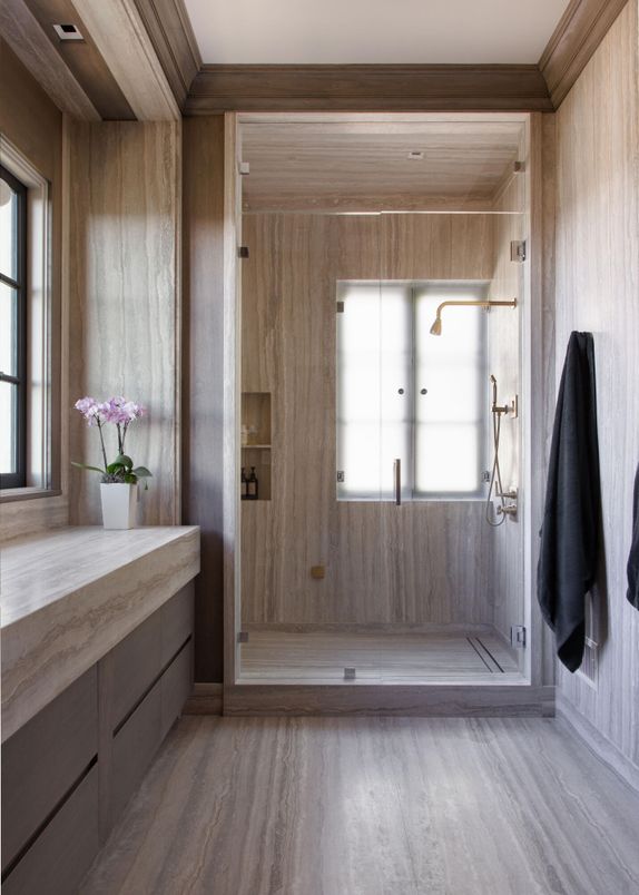 Bathroom, Interior, Wood Texture Flooring, Wooden Walls