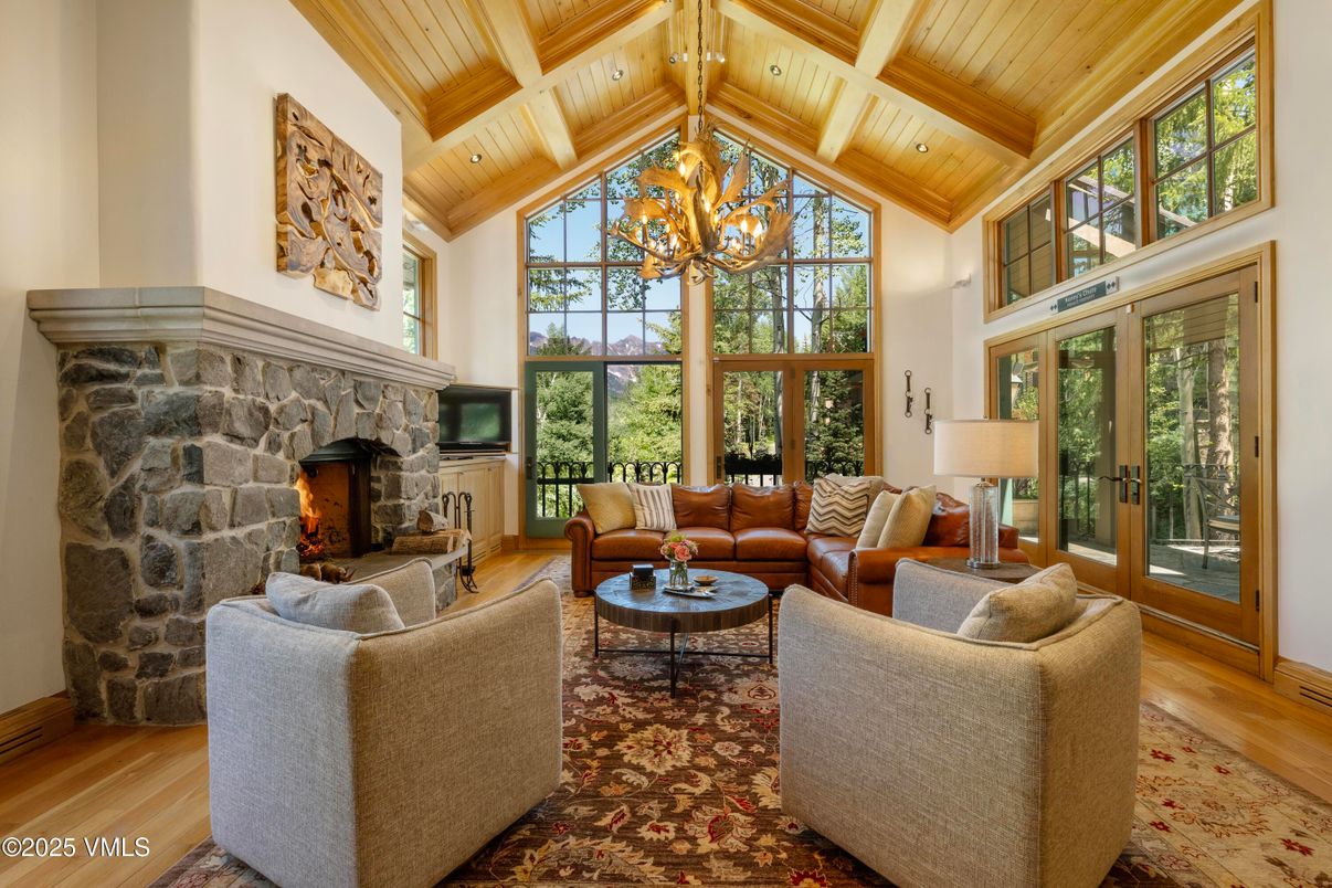 Fireplace, Interior, Living room, Stone Walls, Wooden Beams, Wooden Ceilings, Wood Texture Flooring