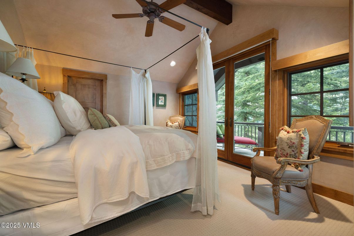 Bedroom, Interior, Recessed Lighting, Wooden Beams