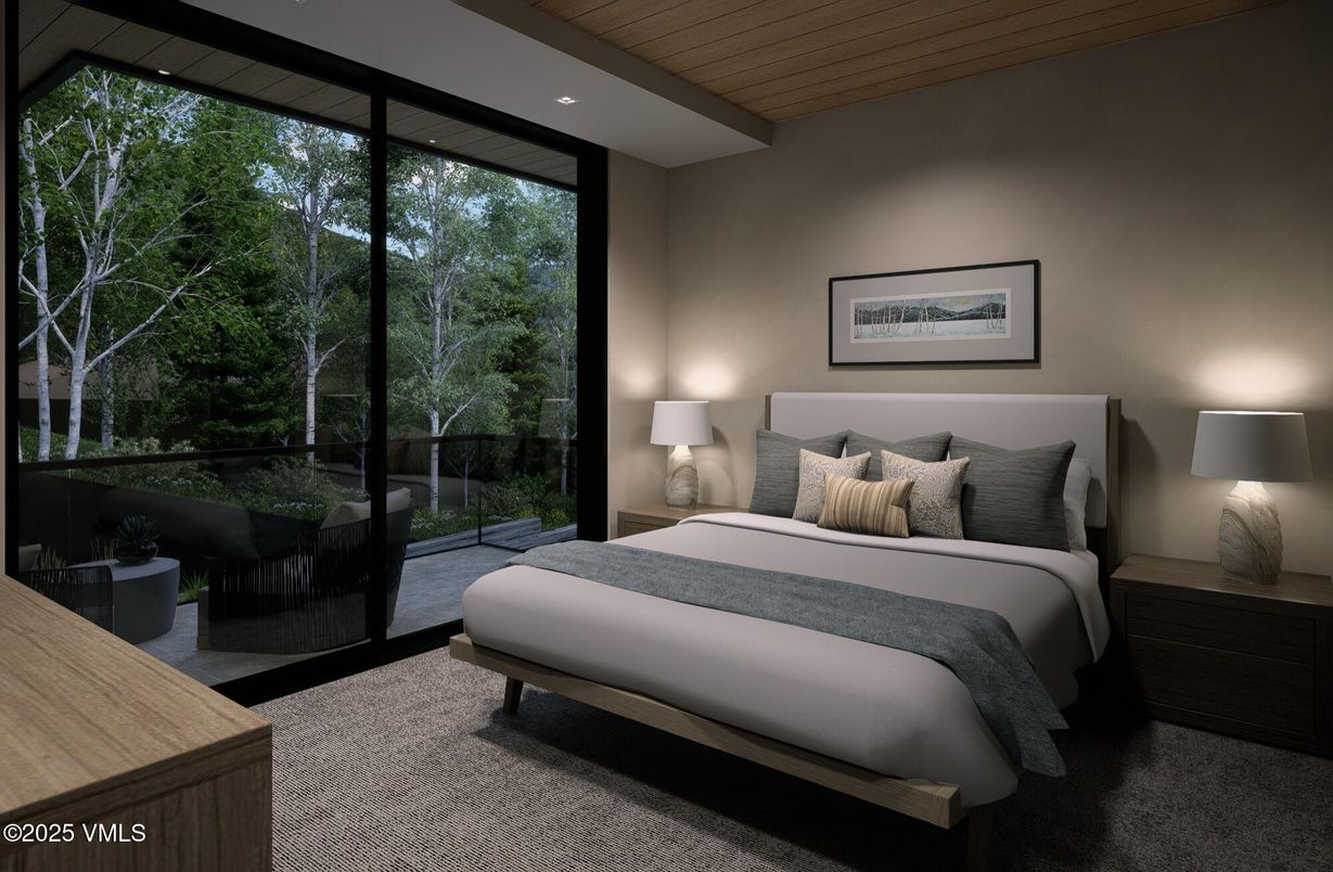 Bedroom, Interior, Recessed Lighting, Wooden Ceilings