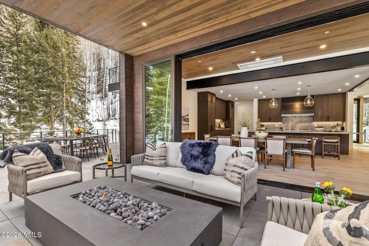 Dining room, Interior, Kitchen, Living room, Pendant Lights, Recessed Lighting, Wooden Ceilings