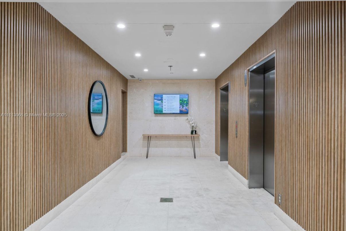 Elevator, Interior, Recessed Lighting, Wooden Walls