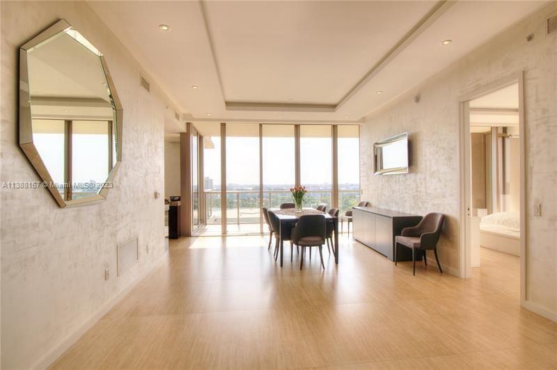 Dining room, Interior, Recessed Lighting, Stone Walls, Wood Texture Flooring