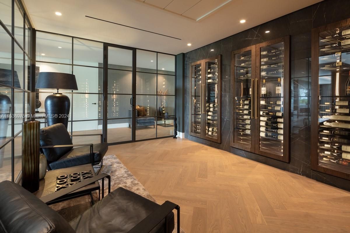 Interior, Recessed Lighting, Wine Storage, Wood Texture Flooring