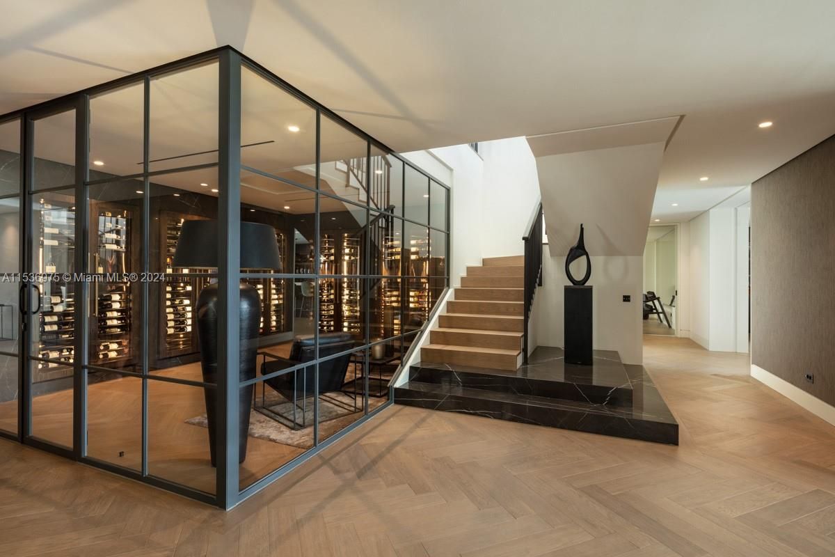 Interior, Recessed Lighting, Wine Storage, Wood Texture Flooring
