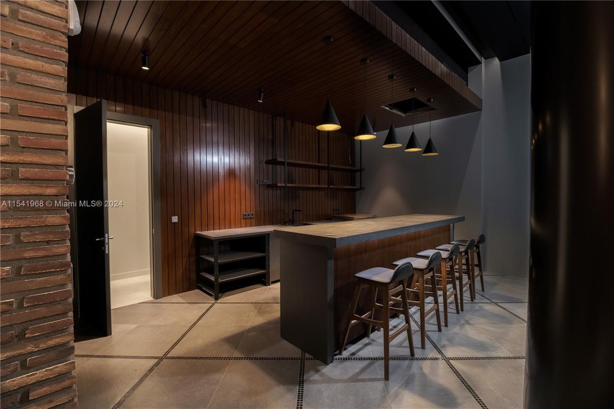 Interior, Pendant Lights, Stone Walls