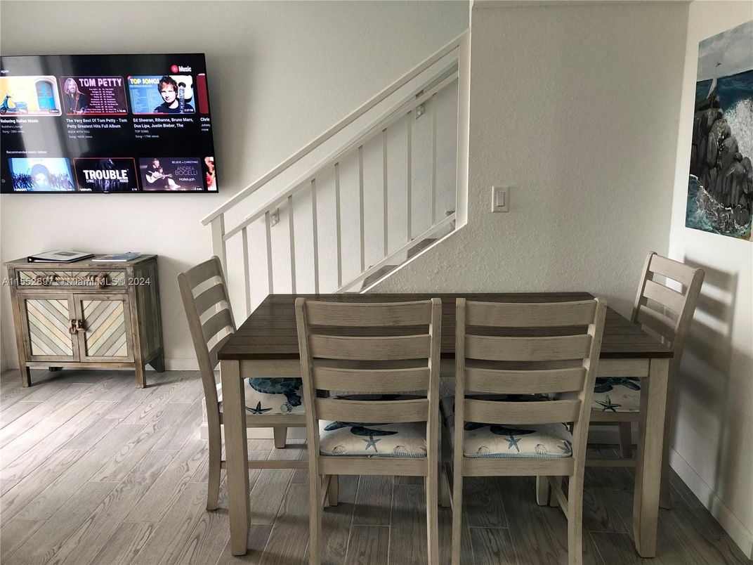 Dining room, Interior, Wood Texture Flooring