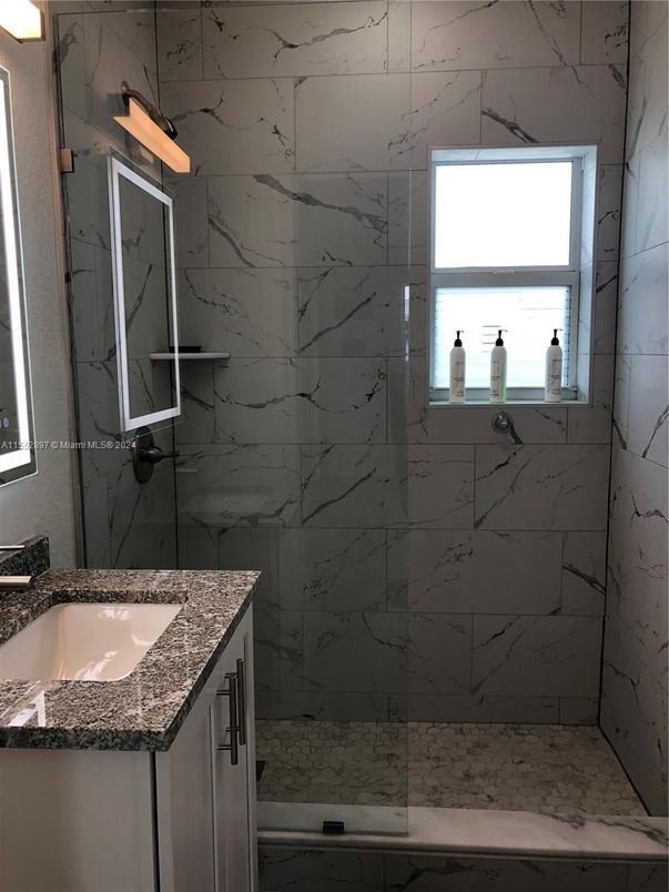 Bathroom, Glass Shower, Interior, Marble Walls