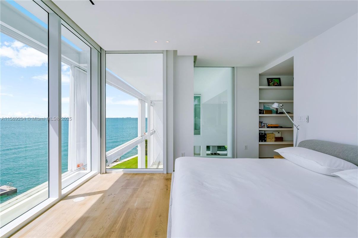 Bedroom, Interior, Recessed Lighting, Water, Wood Texture Flooring