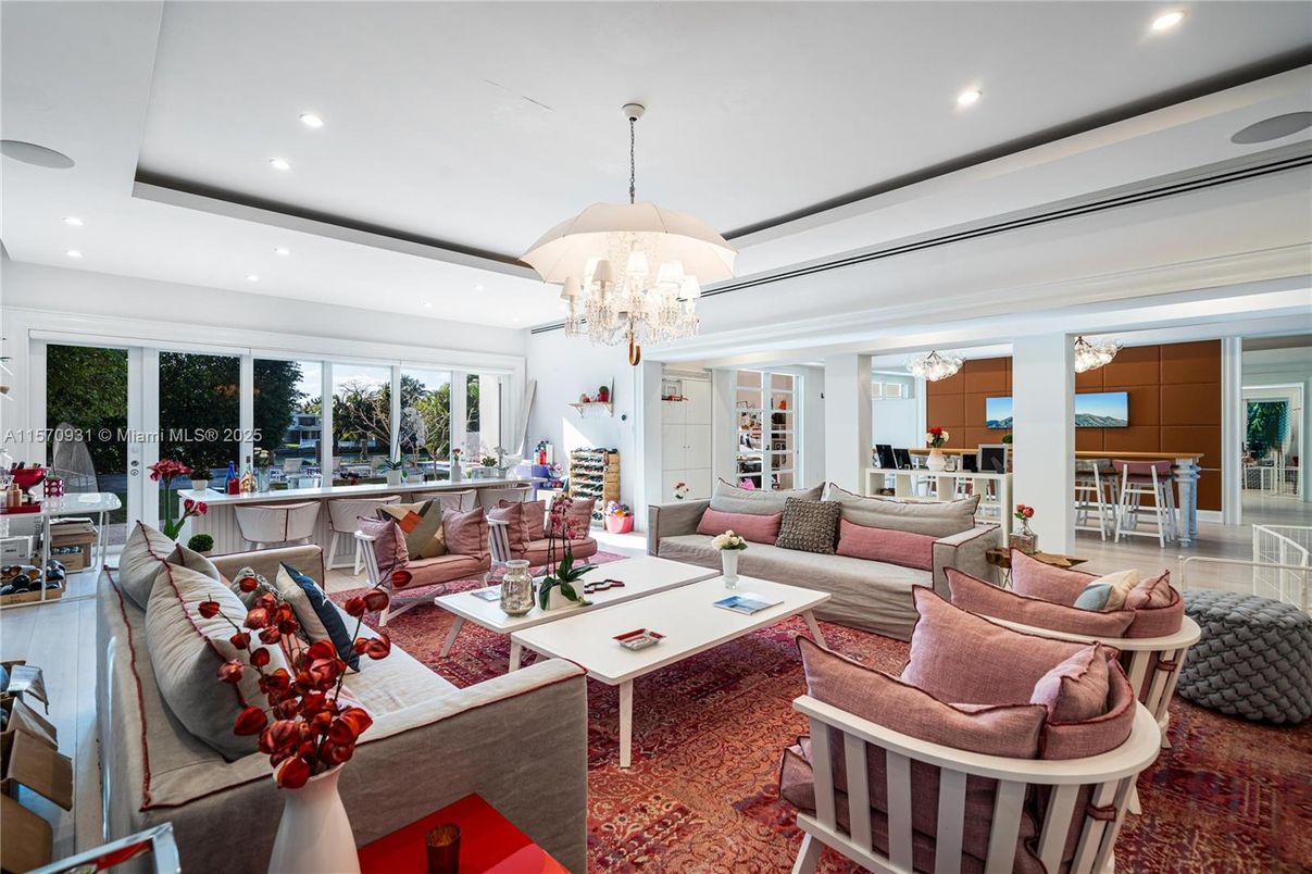 Chandelier, Interior, Living room, Recessed Lighting