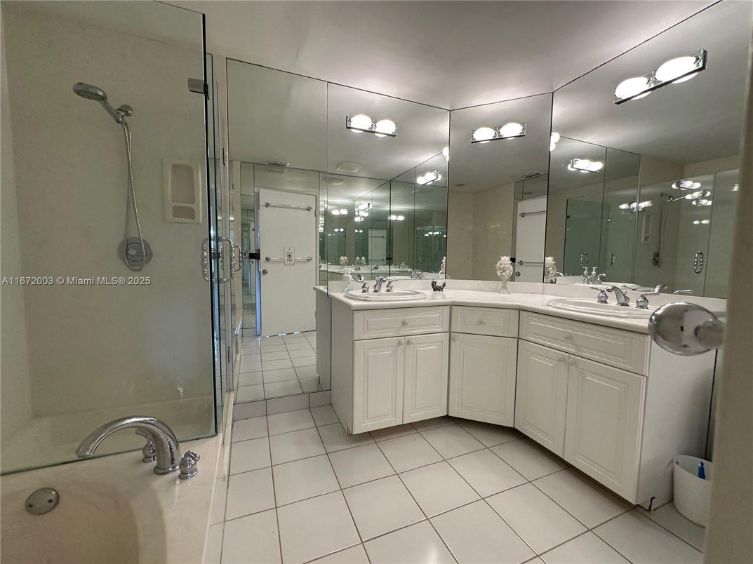 Bathroom, Dual Sink Vanities, Glass Shower, Interior
