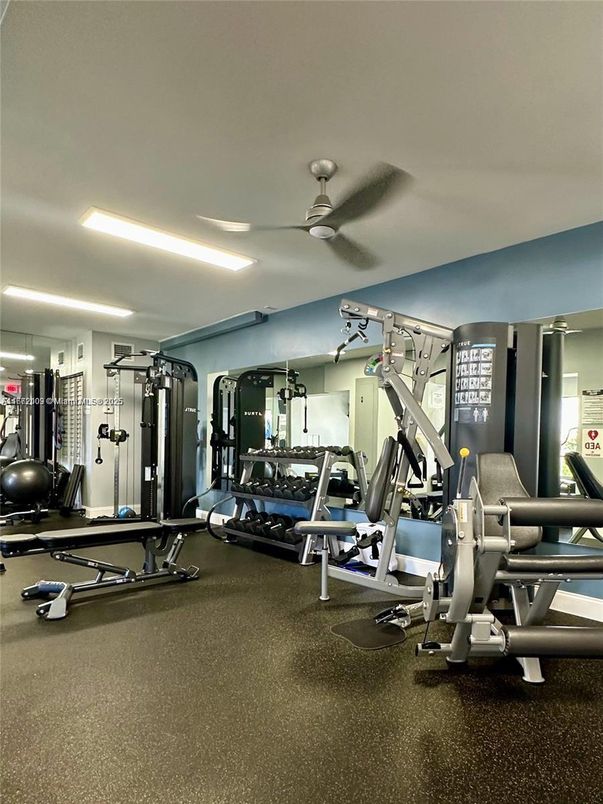 Fitness Equipment, Gym, Interior, Recessed Lighting