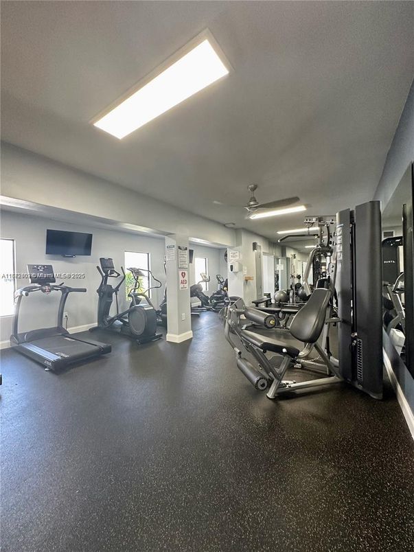 Fitness Equipment, Gym, Interior, Recessed Lighting