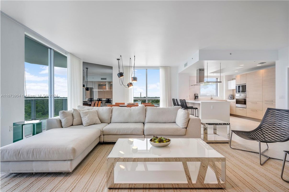 Dining room, Interior, Kitchen, Living room, Pendant Lights, Recessed Lighting, Stainless Steel Appliances, Wood Texture Flooring