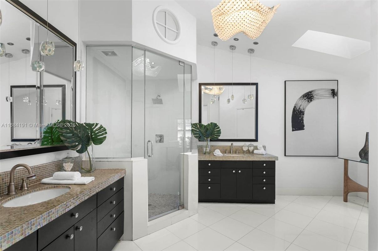 Bathroom, Dual Sink Vanities, Glass Shower, Interior