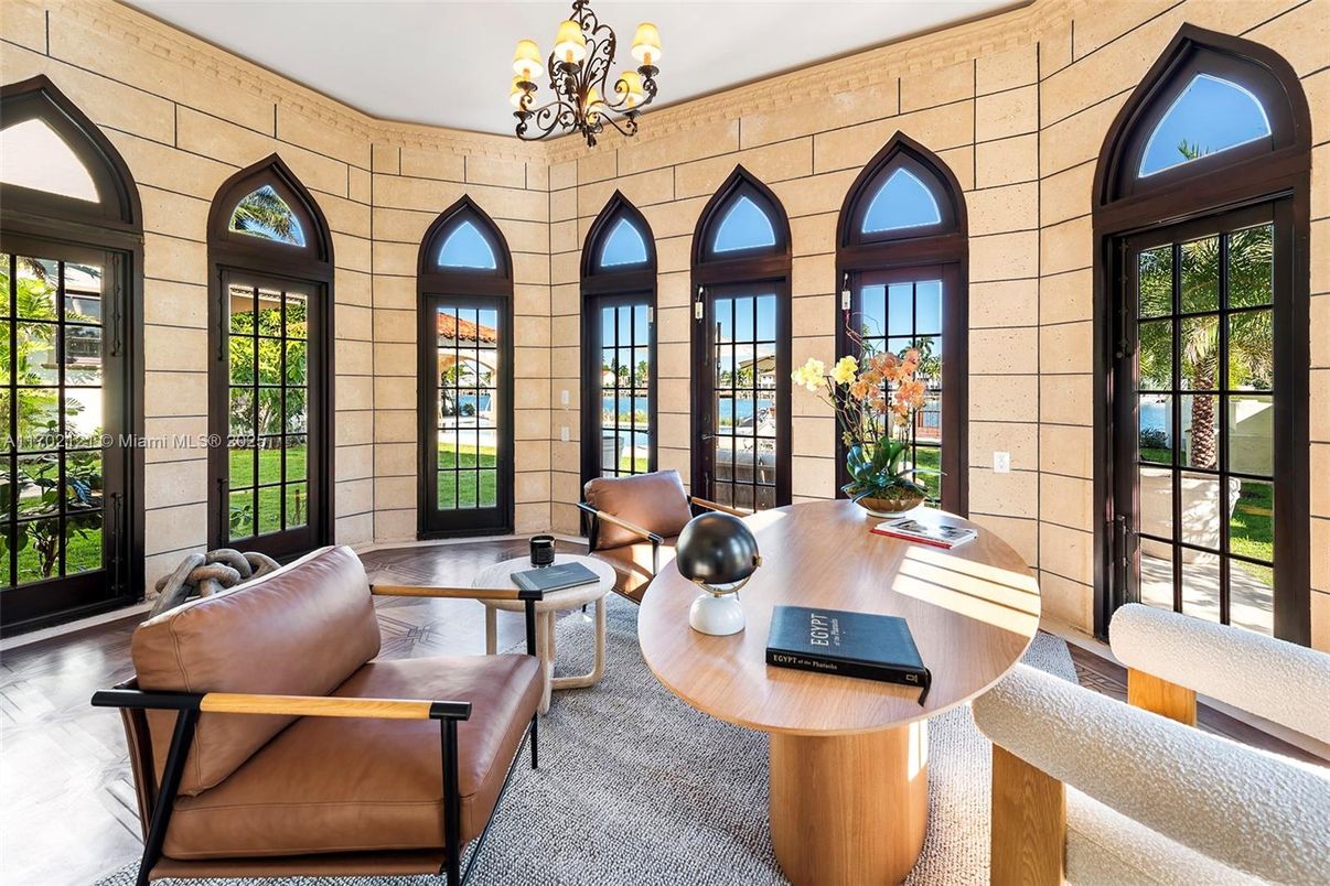 Chandelier, Interior, Living room, Stone Walls