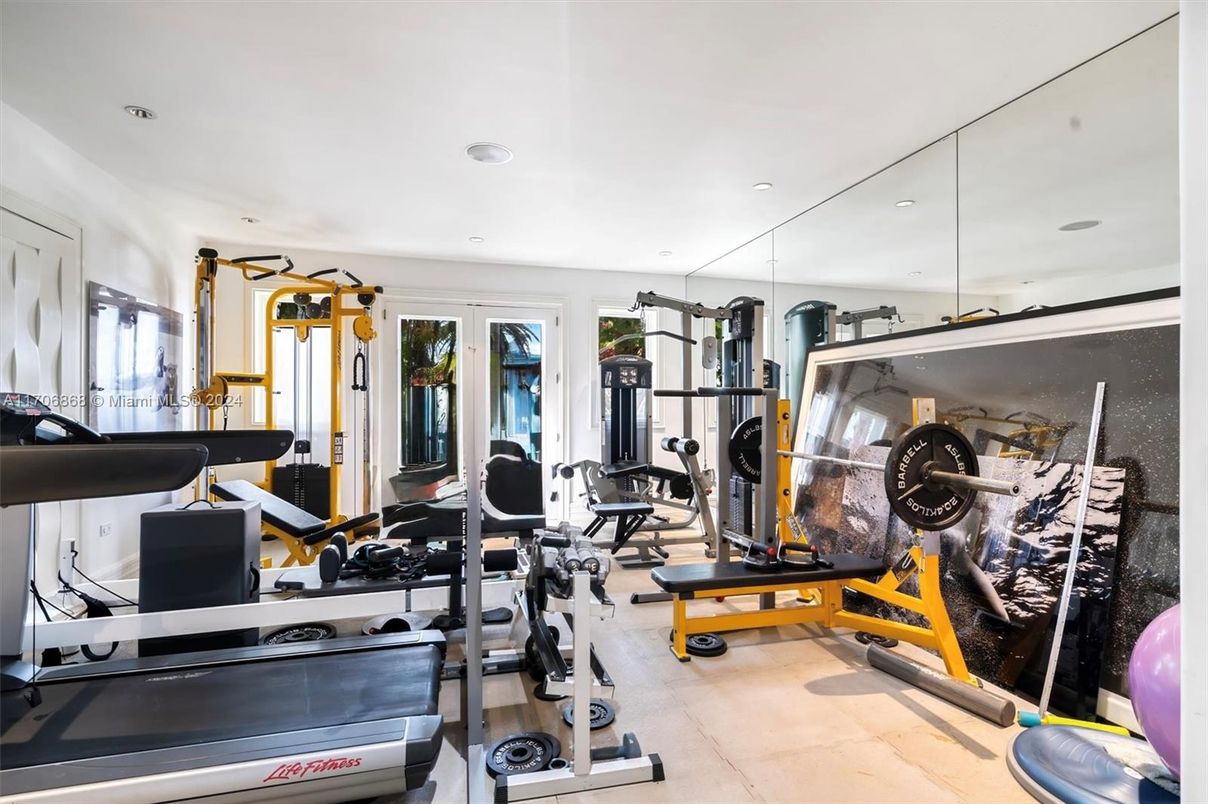 Fitness Equipment, Gym, Interior, Recessed Lighting
