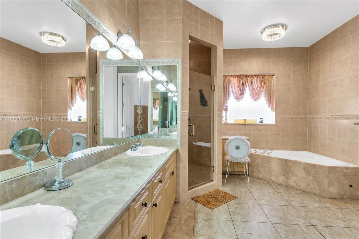 Bathroom, Dual Sink Vanities, Glass Shower, Interior