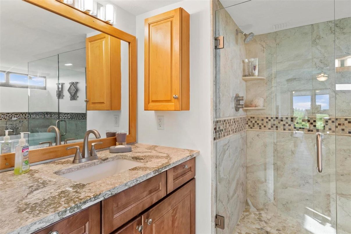 Bathroom, Glass Shower, Interior, Marble Walls