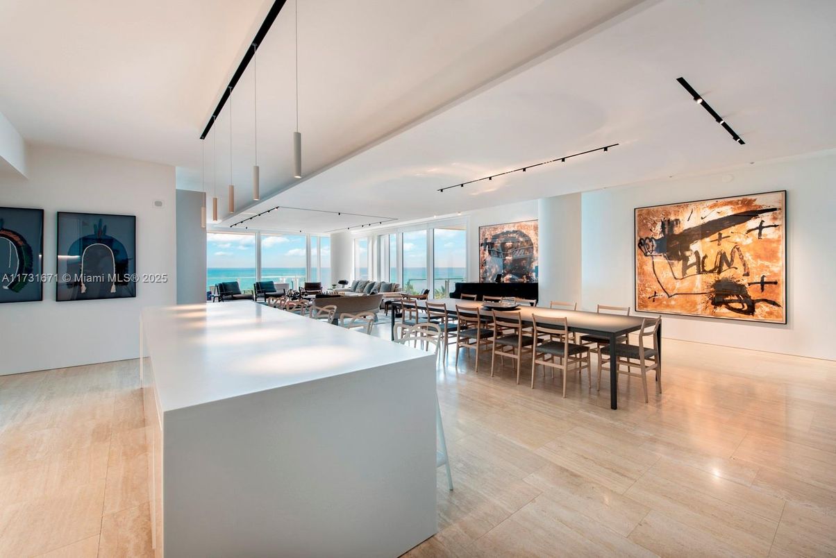 Dining room, Interior, Kitchen, Pendant Lights, Water, Wood Texture Flooring