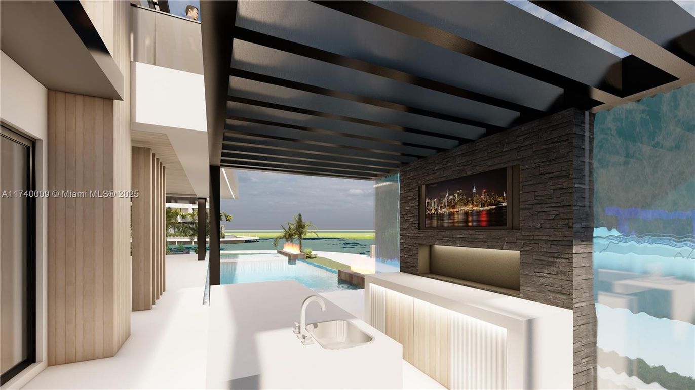 Fireplace, Interior, Pool, Stone Walls, Water