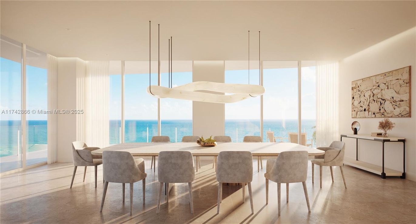 Dining room, Interior, Pendant Lights, Water