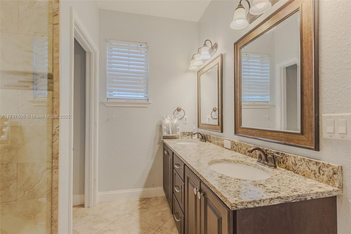 Bathroom, Dual Sink Vanities, Glass Shower, Interior