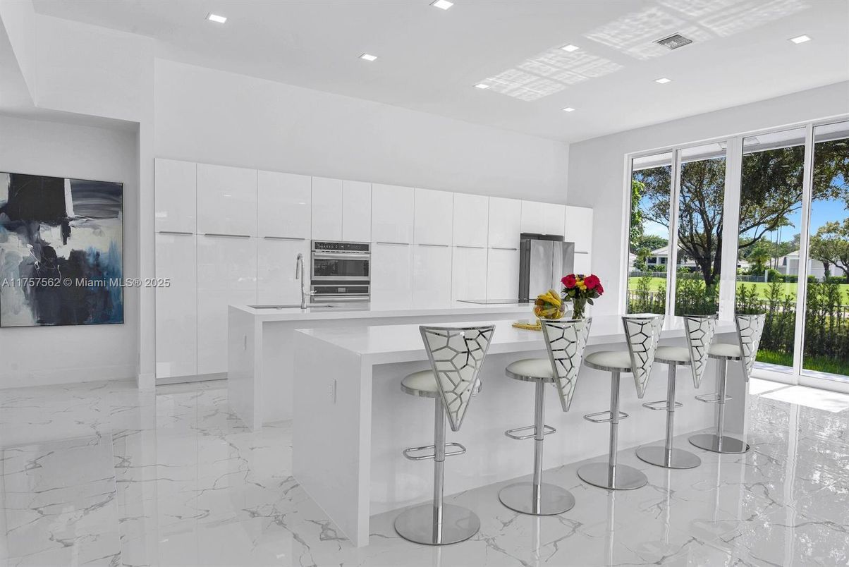 Interior, Kitchen, Marble, Recessed Lighting, Stainless Steel Appliances