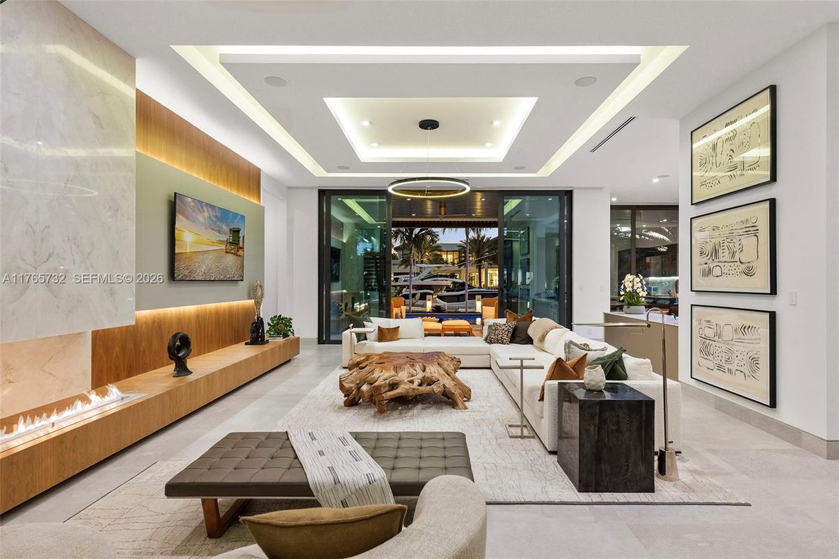 Interior, Living room, Recessed Lighting