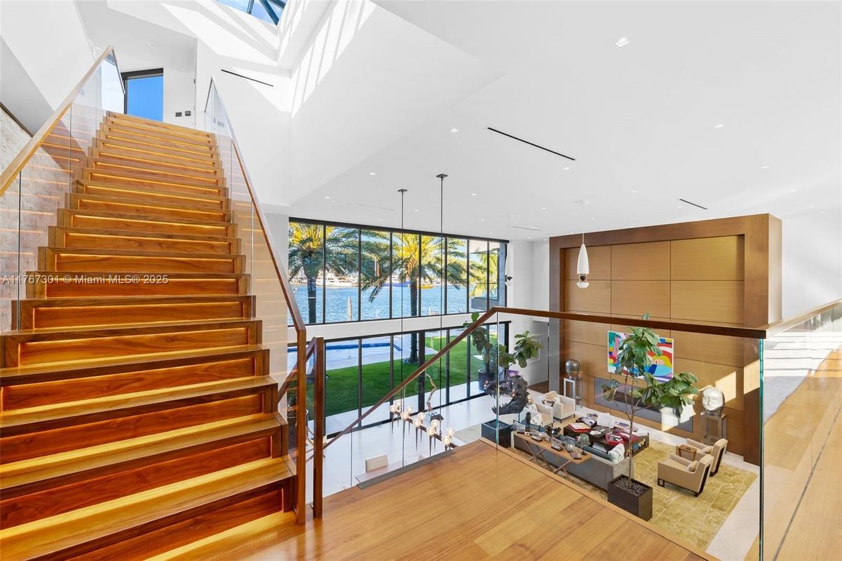 Interior, Pendant Lights, Recessed Lighting, Water, Wood Texture Flooring